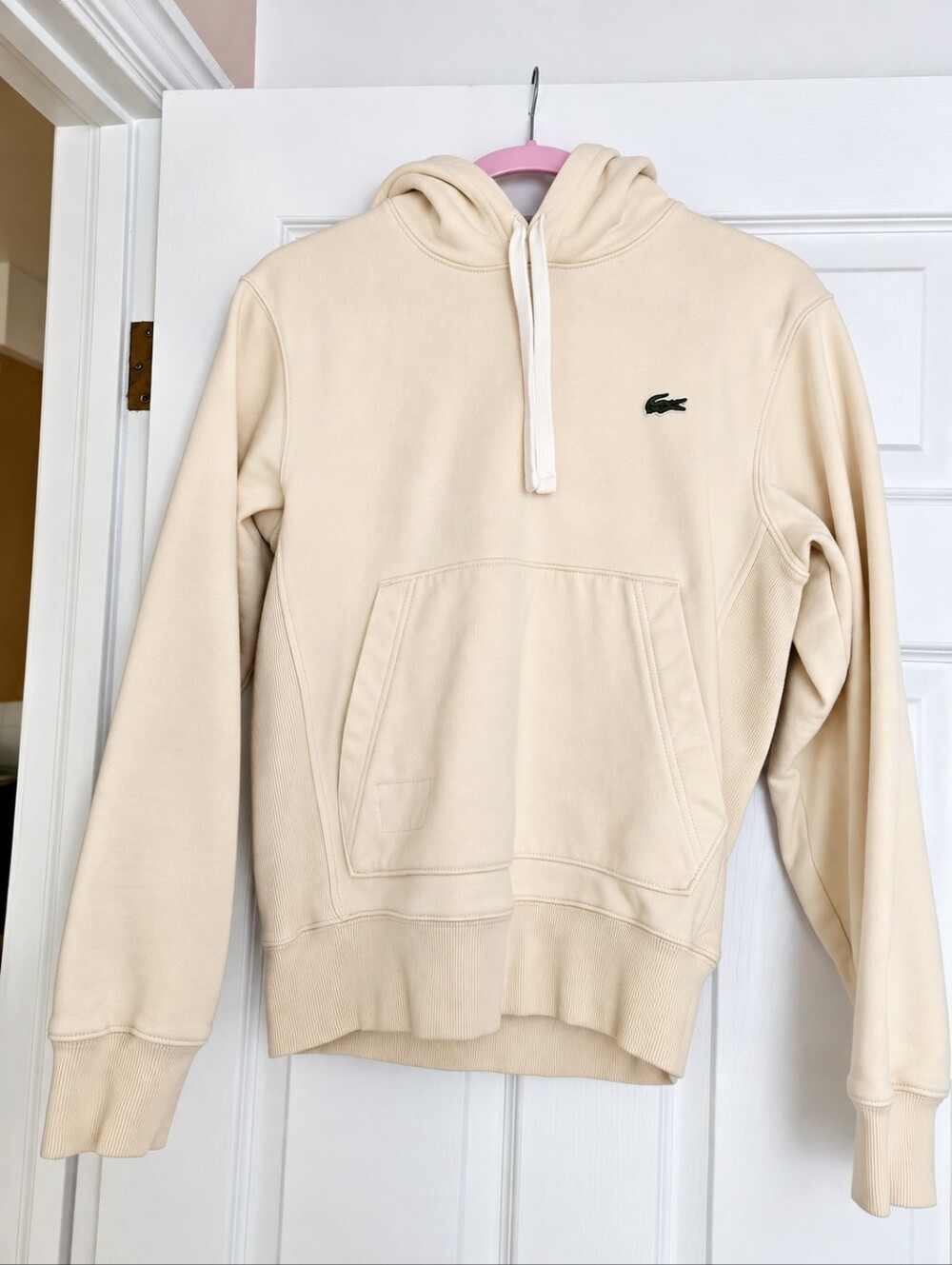 Lacoste Unisex Cream Hoodie Sweatshirt XS 🐊